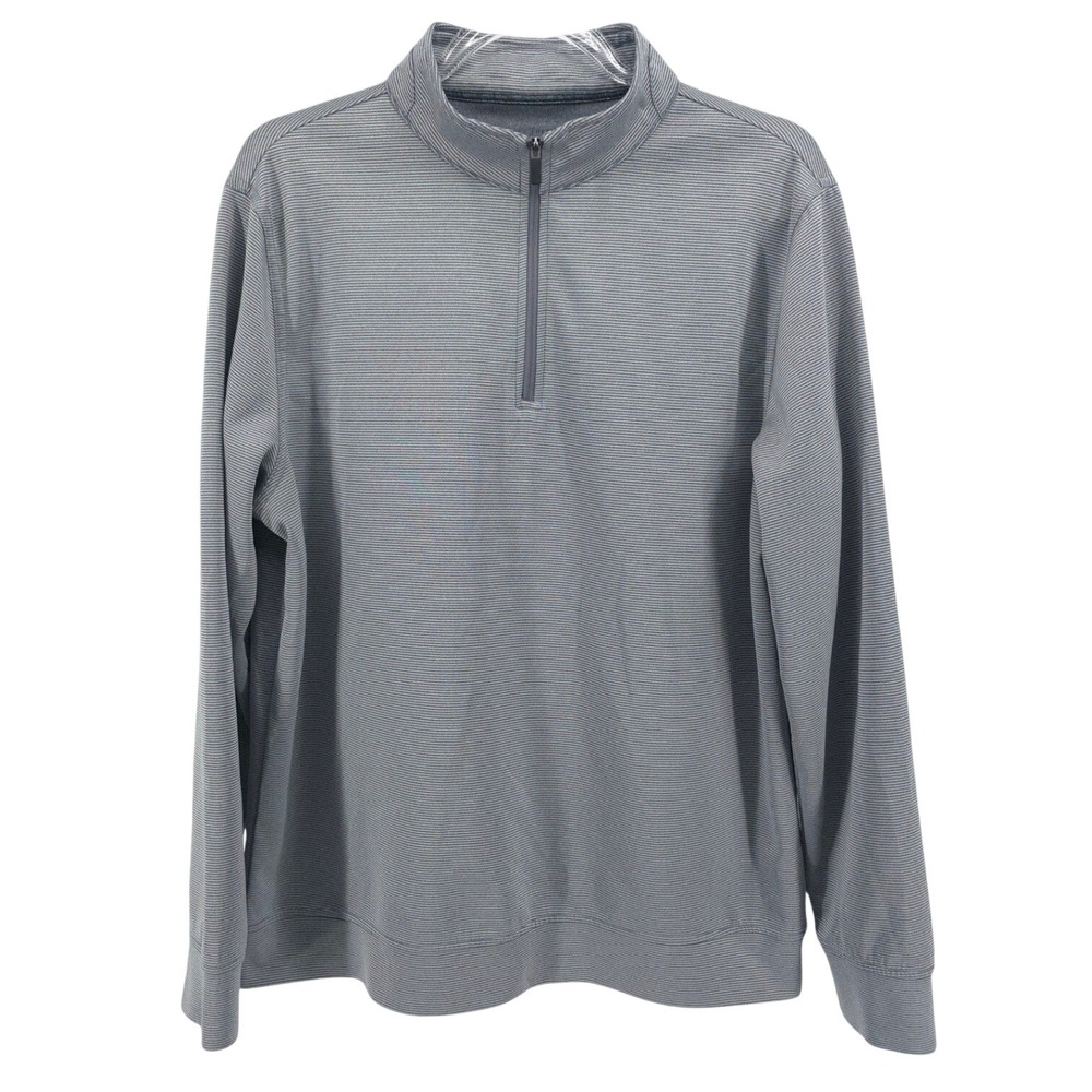 Hickey Freeman 1/4 Zip Pullover Gray Performance Jacket Mens Medium